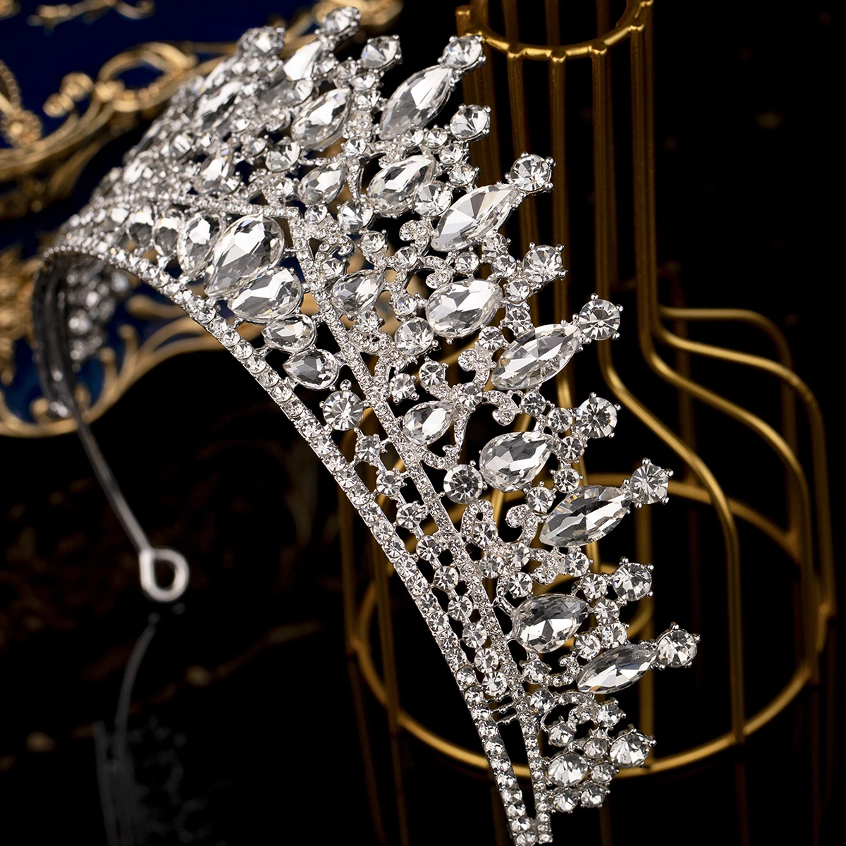 Heiße Verkäufe Party Mehrfarbige Tiaras und Kronen für Frauen Kristall Prinzessin Krone Strass Haarschmuck Kopfschmuck Brautjungfer – Detail 5