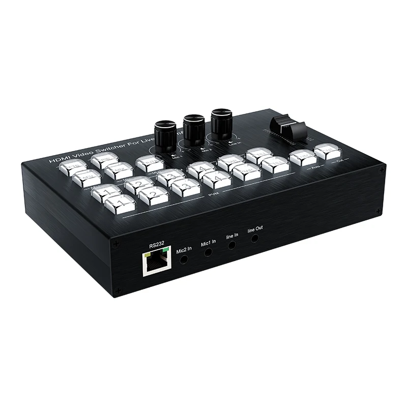 4K Video Switcher 4 Channel HDMI Multi Camera Streaming Live