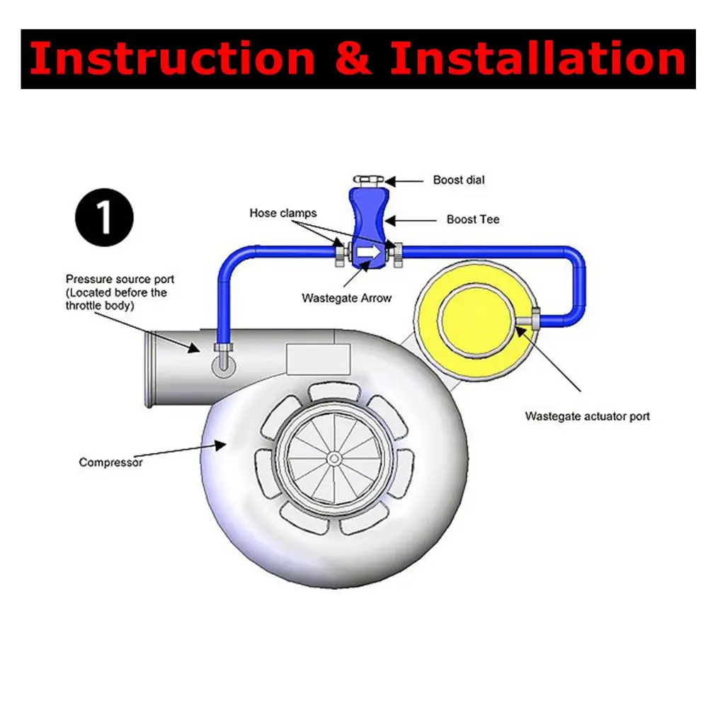 Hochwertiger modifizierter Turbo-Boost-Controller, Regulierungslehre, universell, automatisch unter Druck stehend, einstellbar, Benzin, Rot, Blau, Weiß, Schwarz – Detail 7