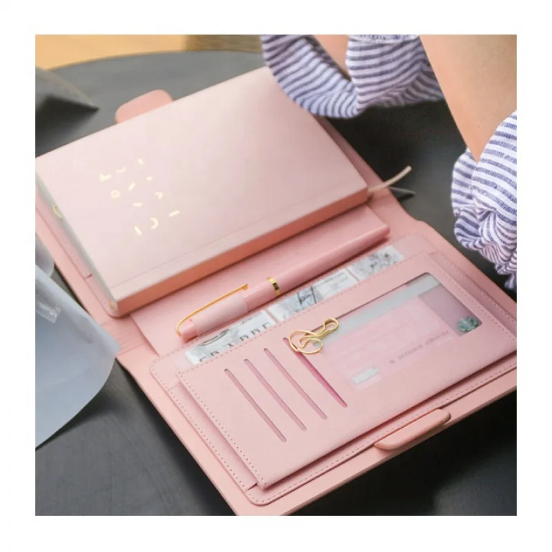 

Customized product.Cute PU Leather Notebook A5 B6 Planner 2024 Agenda Items With Customized Promotion Logo Pink Diary Note