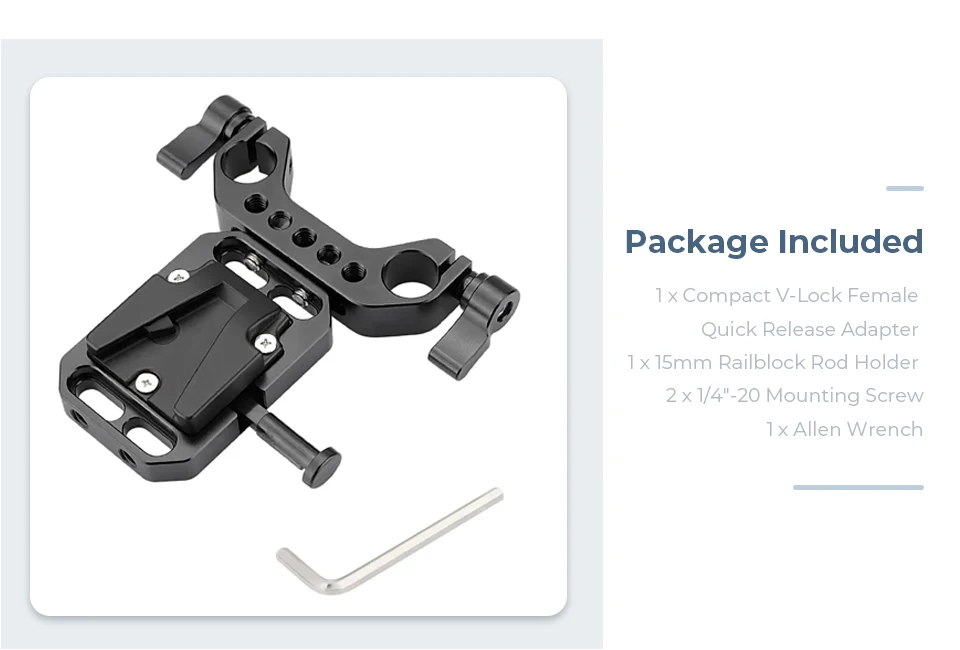 V Mount Quick Release Battery Plate Baseplate With 15mm Railblock Rod Holder For