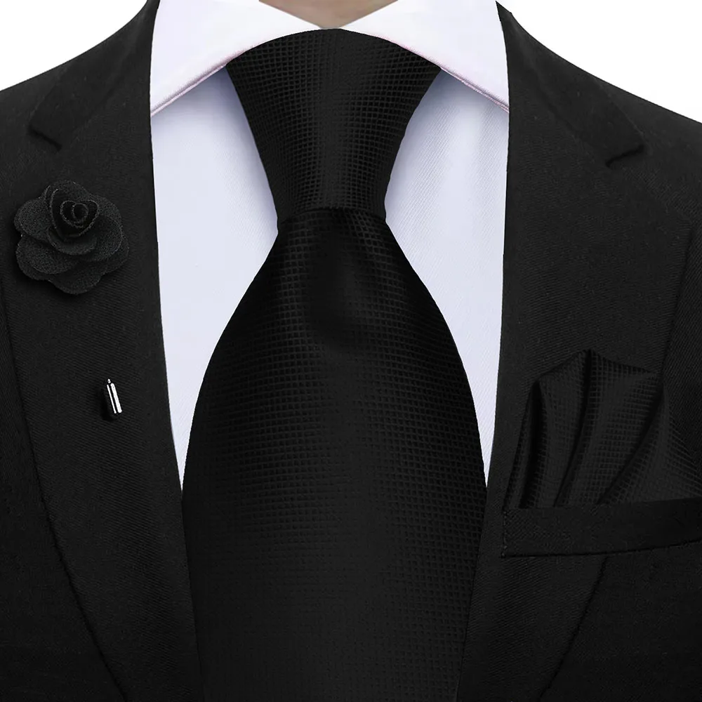 Elegant Peacock Blue Plaid Men's Accessory Set - Tie & Pocket Square Collection