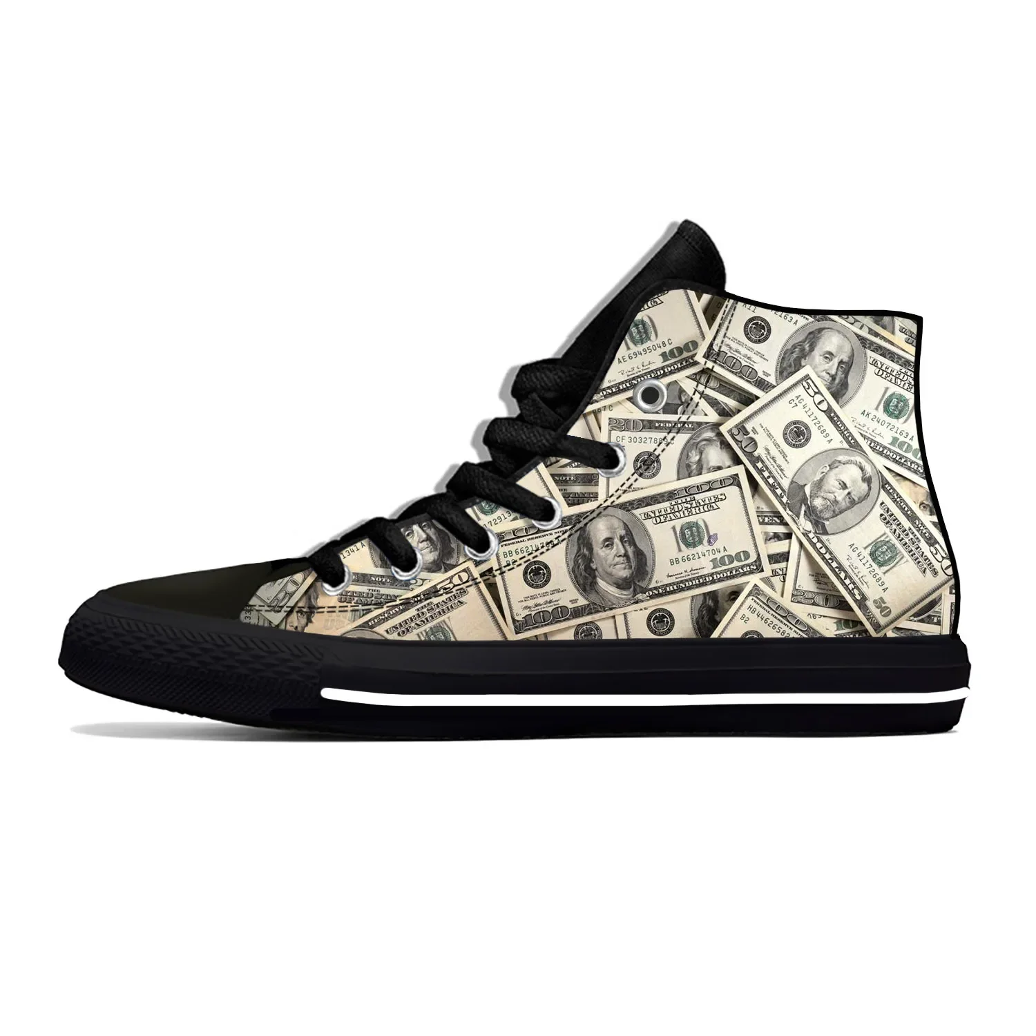 Hot Summer Gothic Dollar Dollars Money Anime Cartoon Funny Latest Casual Shoes High Top Men Women Sneakers Classic Board Shoes 5