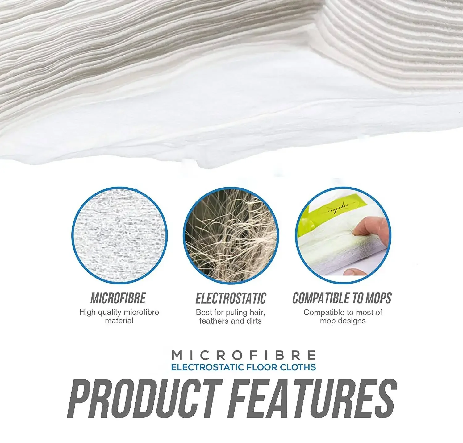 Cleaning Cloth Microfiber Mop Pad Dust Removal Paper Floor Cleaning Sheet 100pcs 20*30cm Disposable MicroFibre Electrostatic Floor Cloths Dust Removal Mop Paper Floor Cleaning Wipes for Flat Swivel Mop