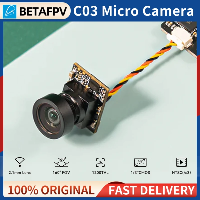 Micro Caméra FPV C03 1200TVL 160° 1.52g pour Drone Whoop