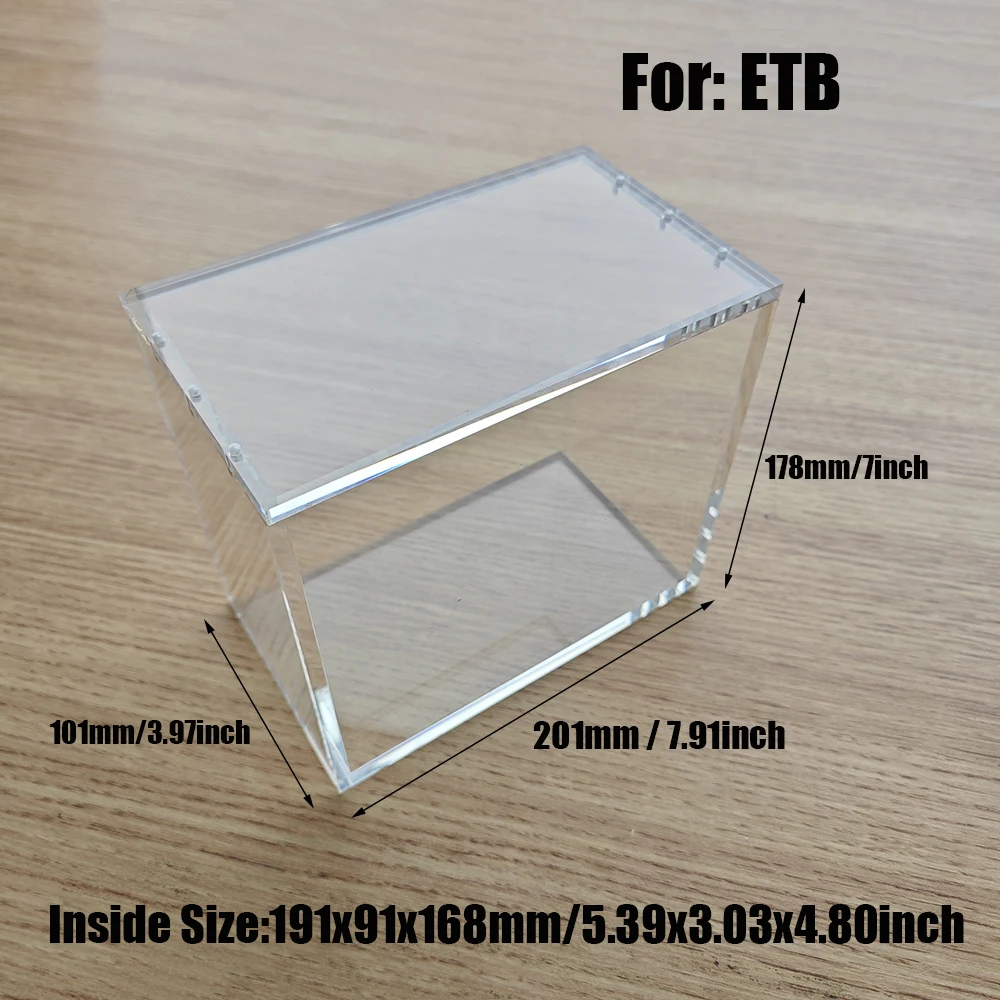 Acrylic Display Box DISPLAY BOX For POKE Acrylic Dust-Proof Booster Show Case ETB Protection Poke Box Protector Transparent Plastic Acrylic Case