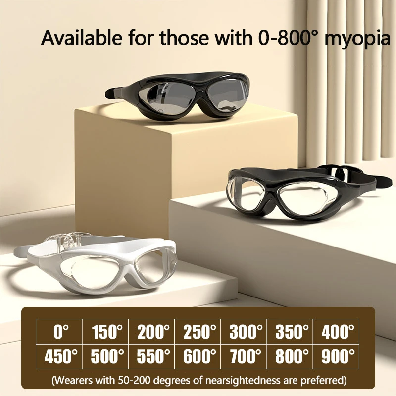 Adults Swimming Goggles Electroplating Waterproof Anti-Fog Portable Adjustable Silicone Men Women Sports Swim Glasses Set 2