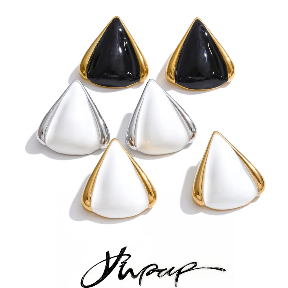 Yhpup Triangle Stud Earrings