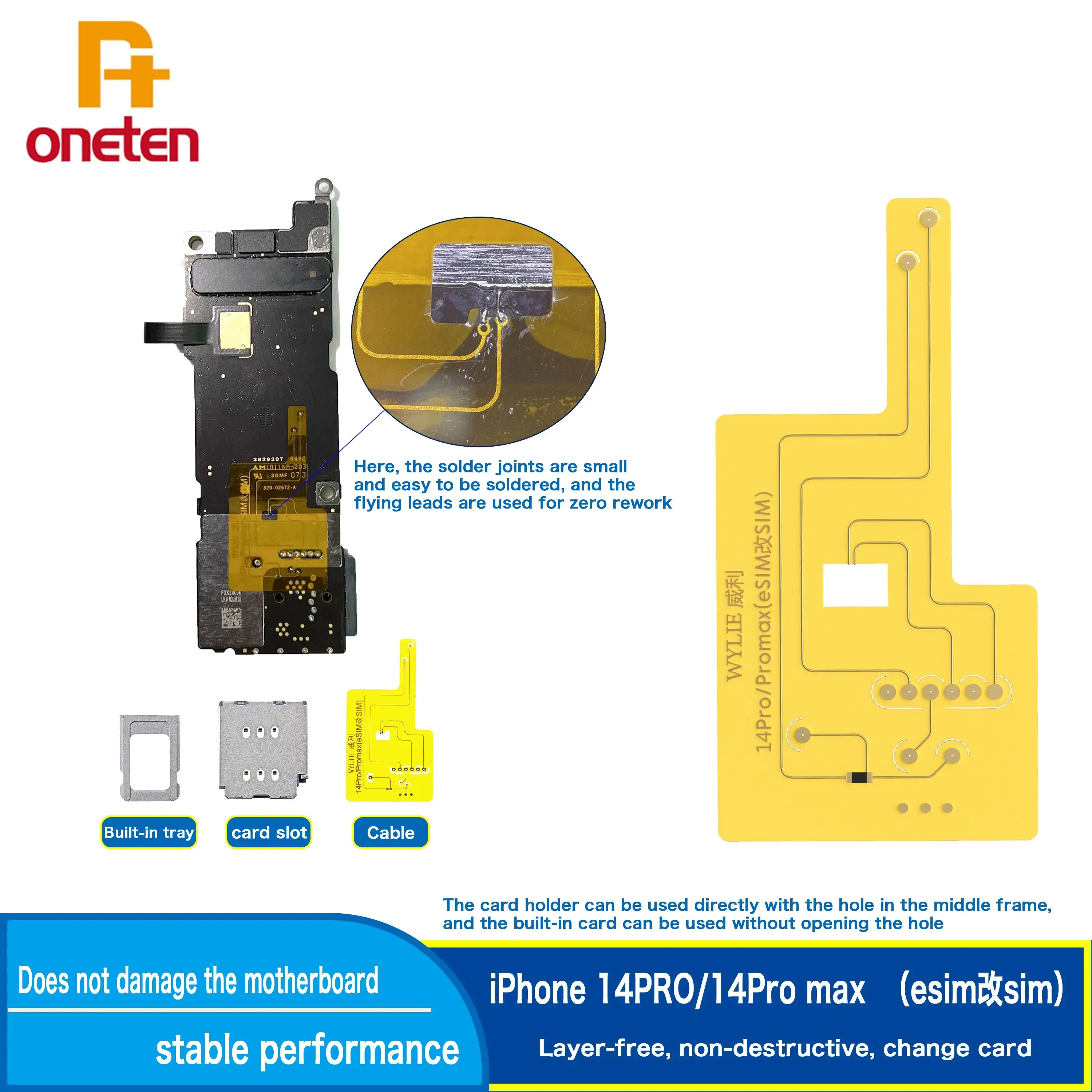 WYLIE Esim To Sim for IPhone 14 15 Pro MAX Punch-free Layered
