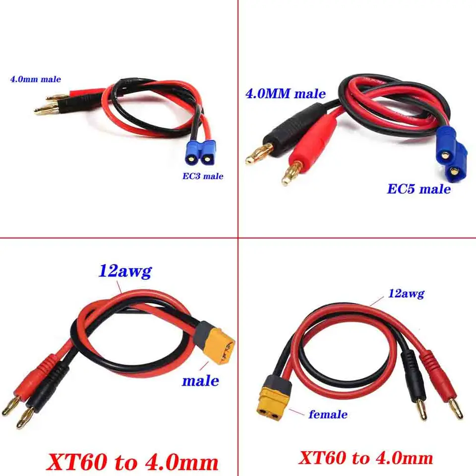 Revtec - Laadkabel 4mm banaan --> XT60 Female - 40cm – RC Motorsports Revtec - Laadkabel 4mm banaan --> XT60 Female - 40cm – RC Motorsports