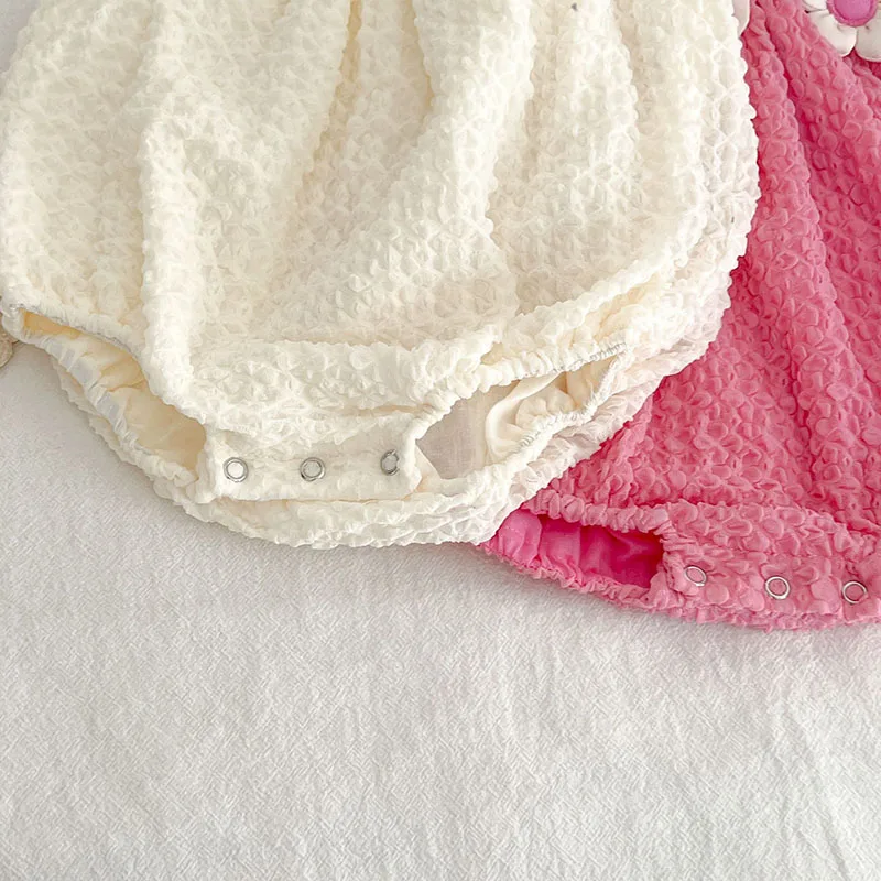 Pink Baby Girls Summer Butterfly Jumpsuit