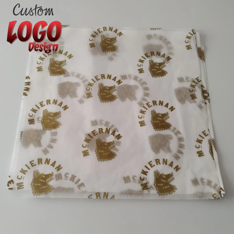 Printed and Size Food Safe Grade burger paper Greaseproof Deli Meat Wrapping Wax Paper for Hot Dog Chicken