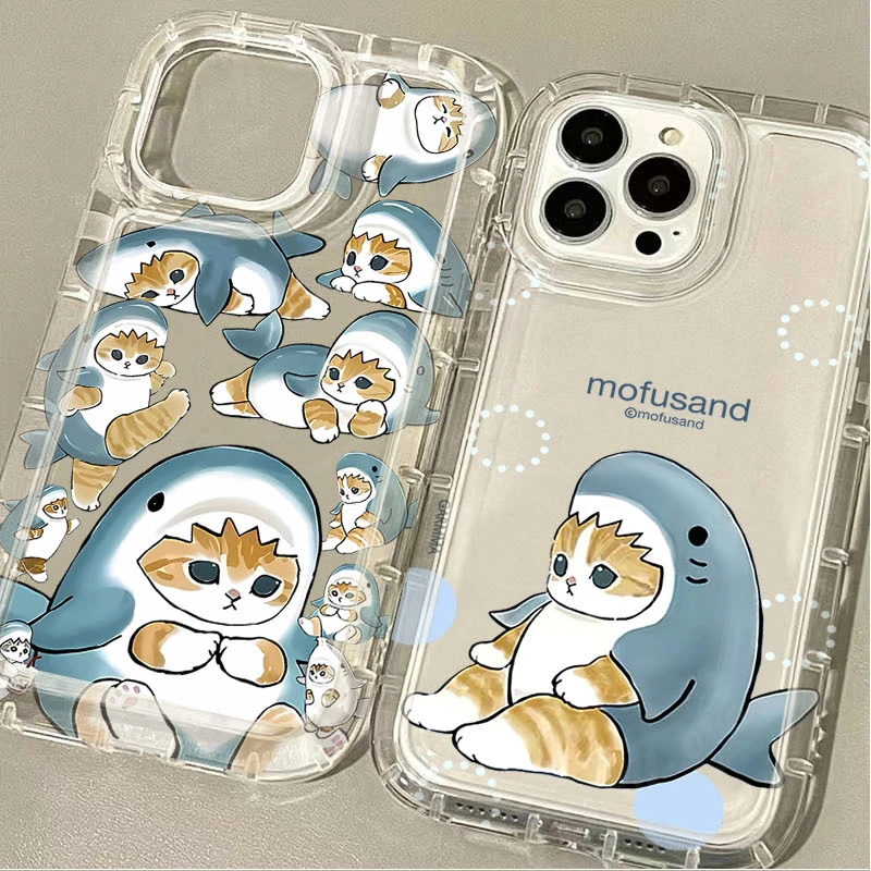 Adorable Cartoon Mofusand Cat Clear Phone Case Cover