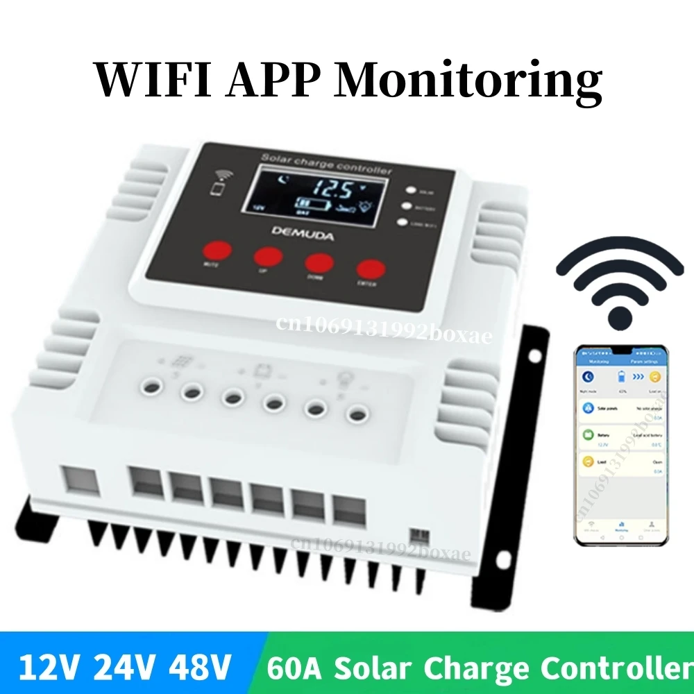12V 24V 48V 40A 60A Solar Charge Controller WIFI APP Data Monitoring