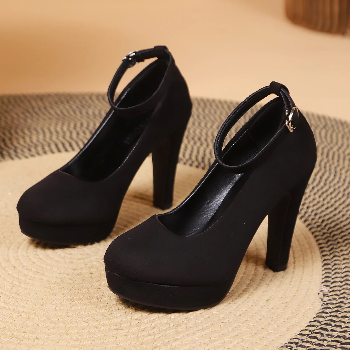 Women's Leather Round Head Elegant Business Attire Low Heels Shoes | Wish