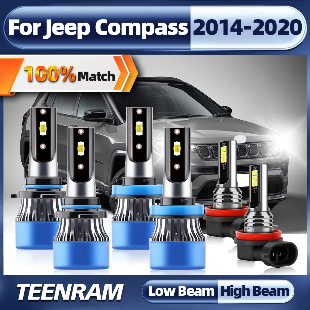 

360W 60000LM Canbus Led Headlight H11 9005 HB3 Led Headlamps Bulb Turbo Fog Lamp For Jeep Compass 2014-2016 2017 2018 2019 2020