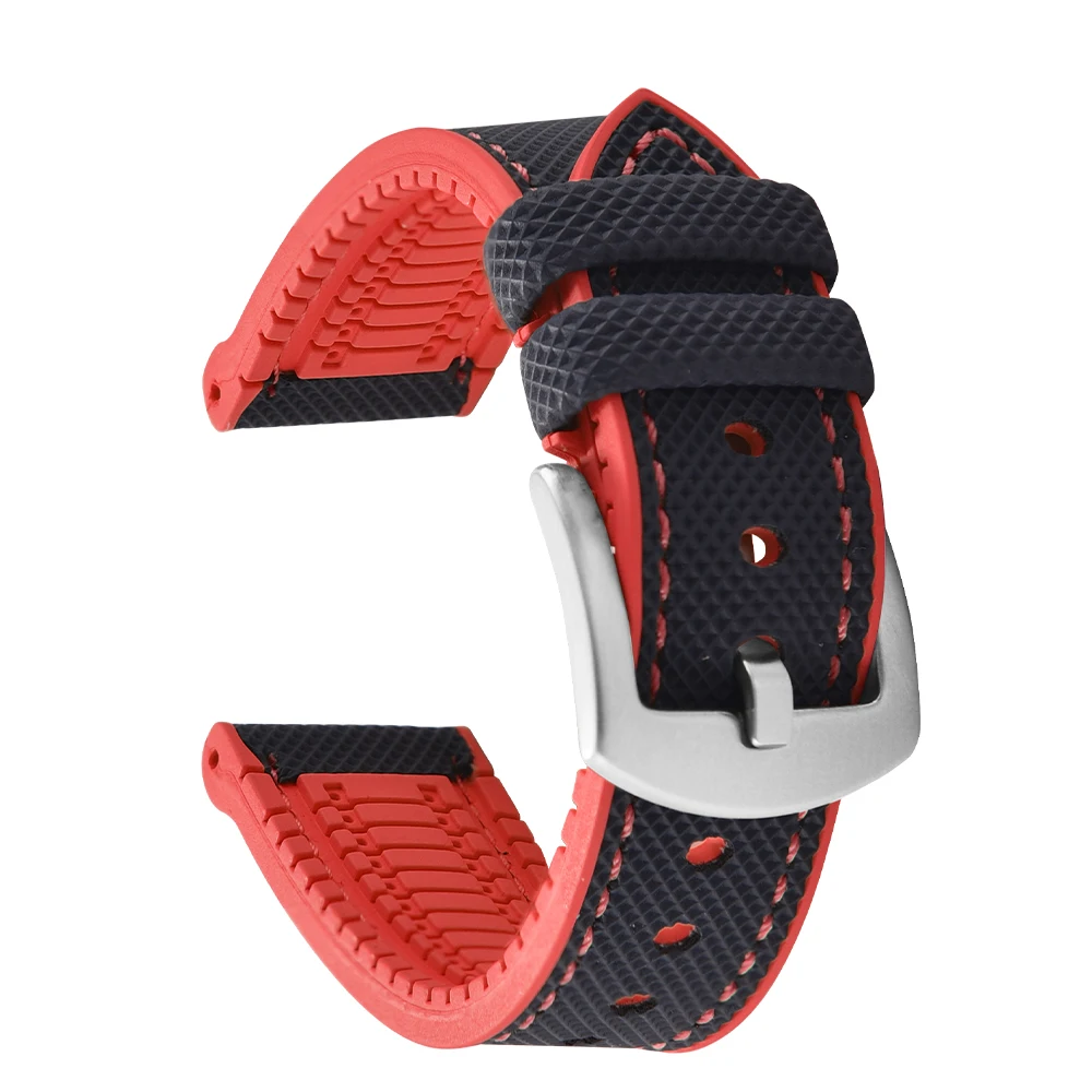 Waterproof Canvas Nylon Rubber Strap for Men's Accessories, Available in Multiple Sizes