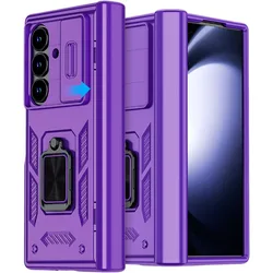 Slide Camera Protective Case with Shockproof Armor and Rotated Ring Kickstand - Galaxy Z Fold 8 Ultra (PURPLE)