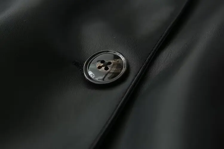 Leather Jacket Women's Pu Coat With Button Long Sleeve Outwear Solid Long Sleeve Top Elegant Streetwear inszartrafrJaqueta Couro