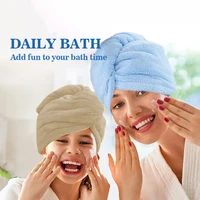 Serviette de cheveux en microfibre pour femmes, enveloppement de tête de douche spa, chapeau de séchage de cheveux, Turban en microfibre éponge, absorbant à séchage rapide 2