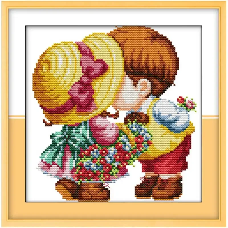 Lovers Innocence Girl Boy Patterns Counted Cross Stitch Set 11CT 14CT 16CT Stamped DMC Cross-stitch Kit Embroidery Needlework
