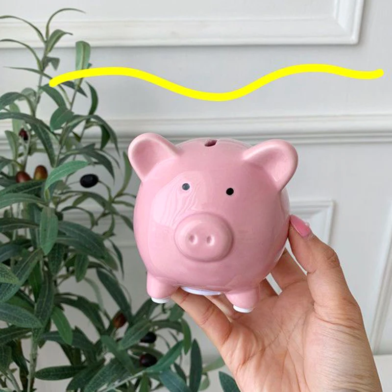 Creative Pig Piggy Bank Ceramics Deposit Jar Saving Box Coin Cash Saving Box for Kids Desk Ornament Accessorie Birthday Gifts