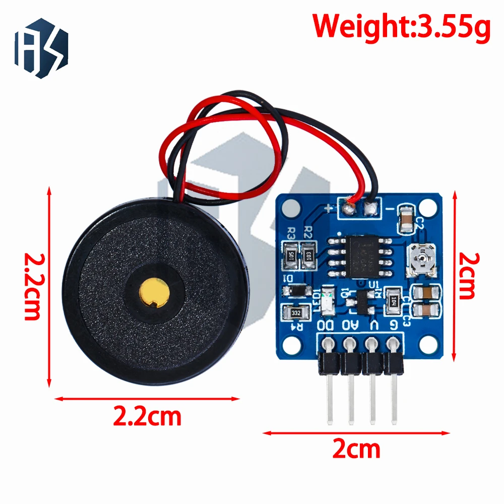 Piezoelectric Vibration Sensor Module with Low Power Design - 5V DC Digital TTL Output
