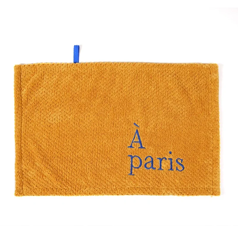 Nordic Hanging Hand Towel Home Embroidery Coral Velvet Absorbent for Kitchen Bathroom Hankerchief hand towels pocket towels