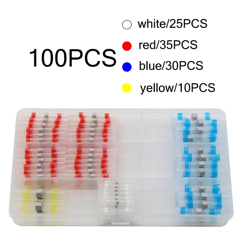 50/500Pcs Waterproof Heat Shrink Tube With Solder Insulated Electrical Wire Terminal Butt Splice Solder Electric Connector Set - Image 9