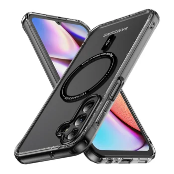 Anti-Scratch Shockproof ;Phone Case For Samsung Galaxy A15 A55 5G Magnetic Wireless Charging TPU Frame Hard Plastic Back Cover