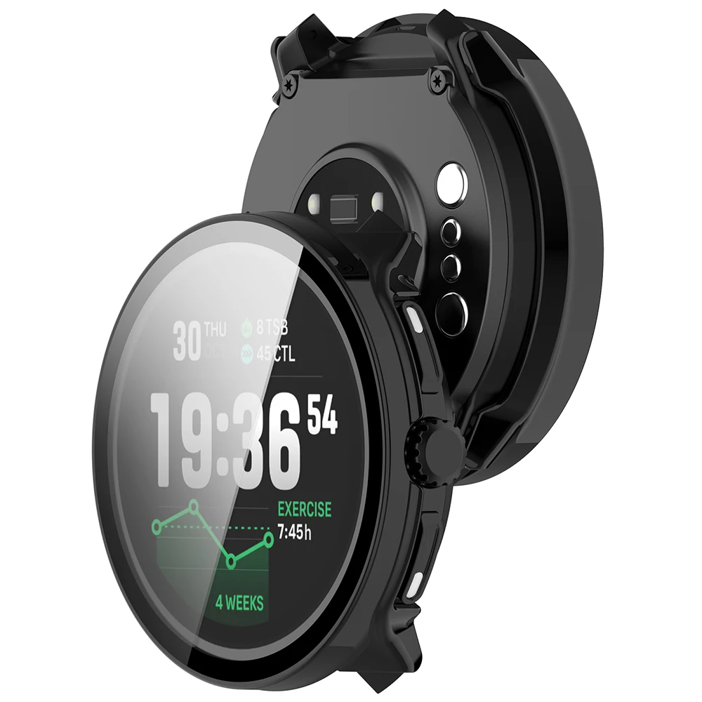 Durable PC Protective Case with Tempered Film - Anti-Drop Hard Bumper Shell Smartwatch Cover