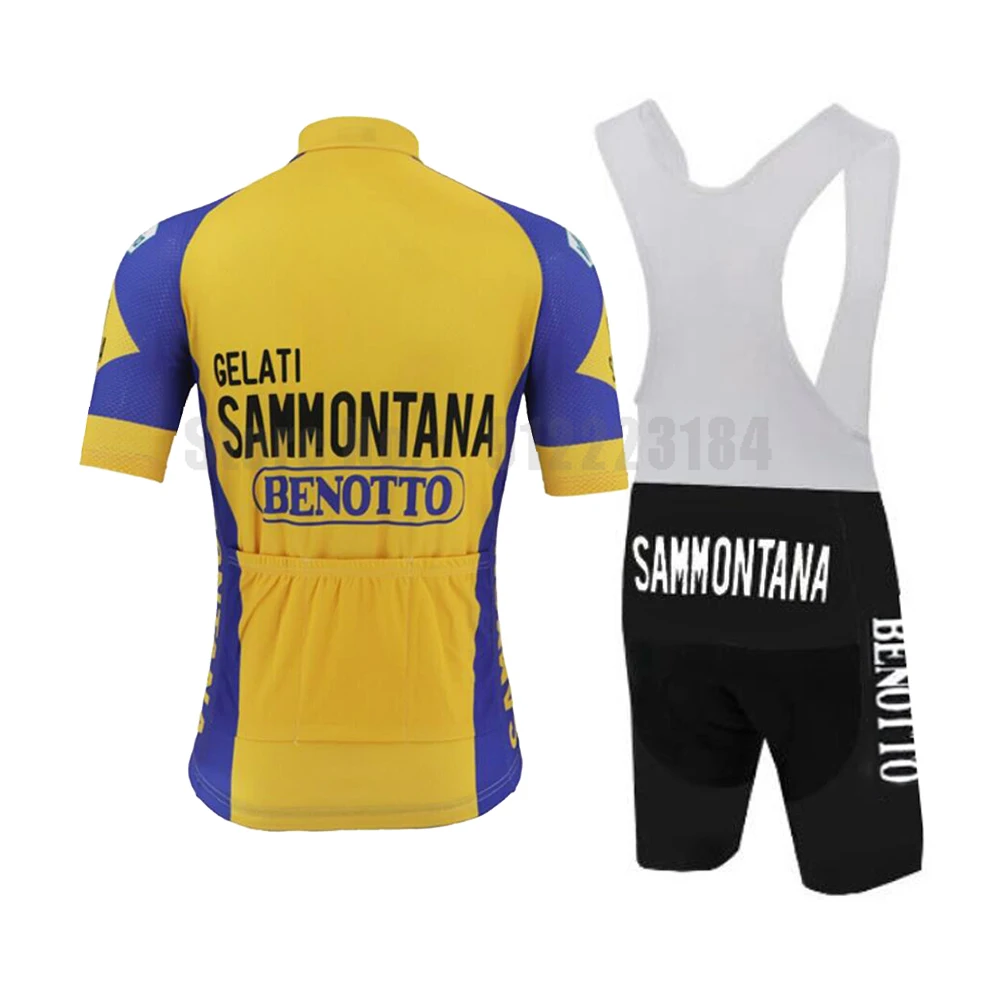 Retro Cycling Jersey Set Men Bike Jersey Bib Shorts 9D Gel Pad Mtb Ropa Ciclismo