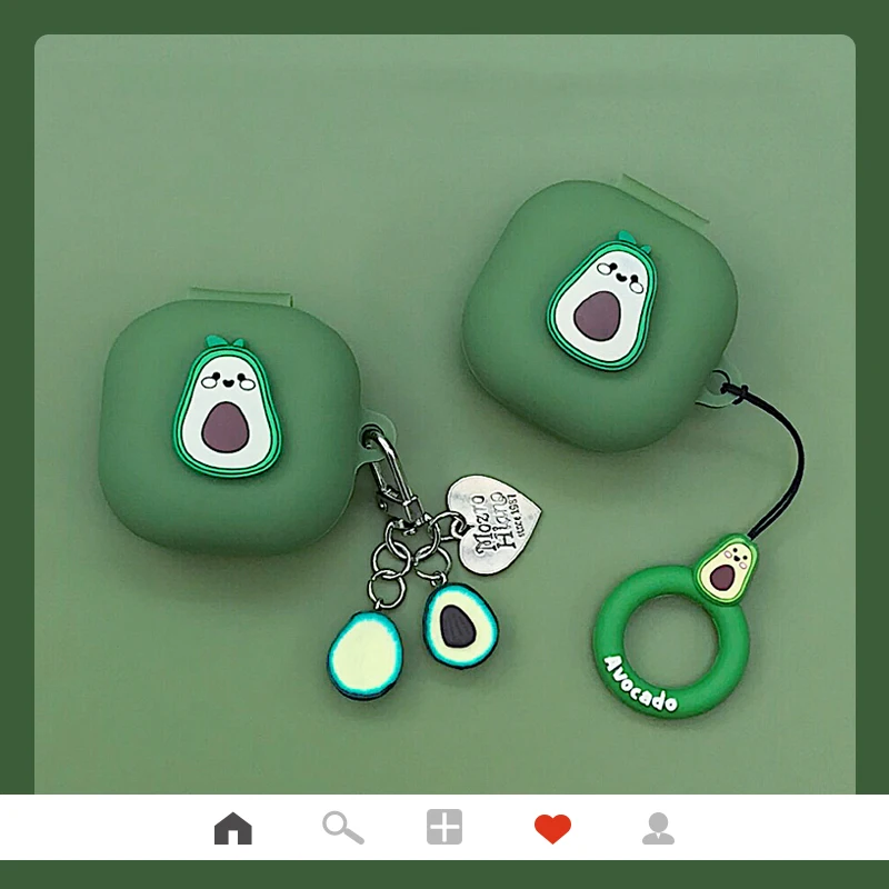 Fundas For Samsung Galaxy Buds Live Case Cute Avocado Cartoon Silicon Protect Cover Buds Pro + Tws Bluetooth Earphone Case