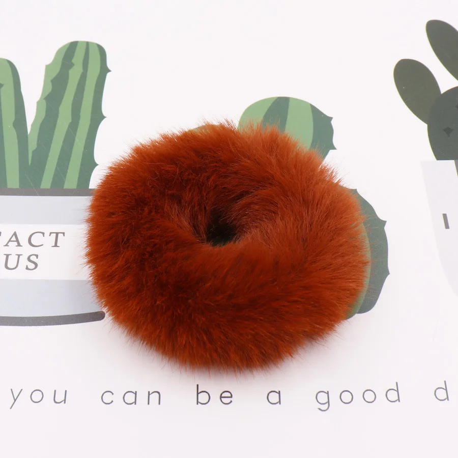 Women's Hair Accessories Fashion Girls Elastic Faux Rabbit Fur Scrunchie Hair Rope Mink fur Ponytail Holder Elastic Plush Hair Ring Hair Accessories t19 black head scarf Hair Accessories