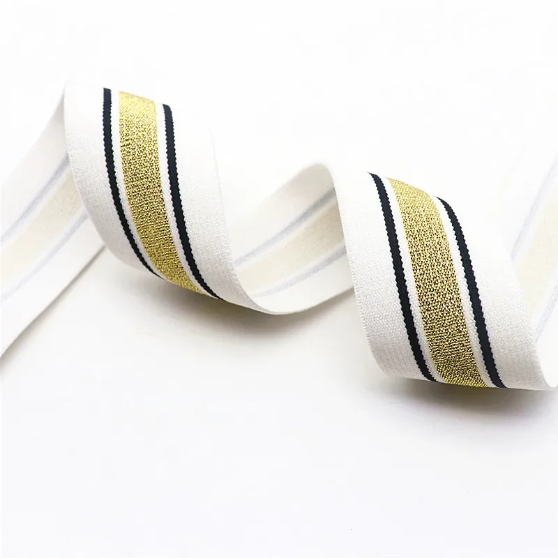 Striped Elastic Band for Garment Decoration and Sewing Supplies – Multiple Lengths Available