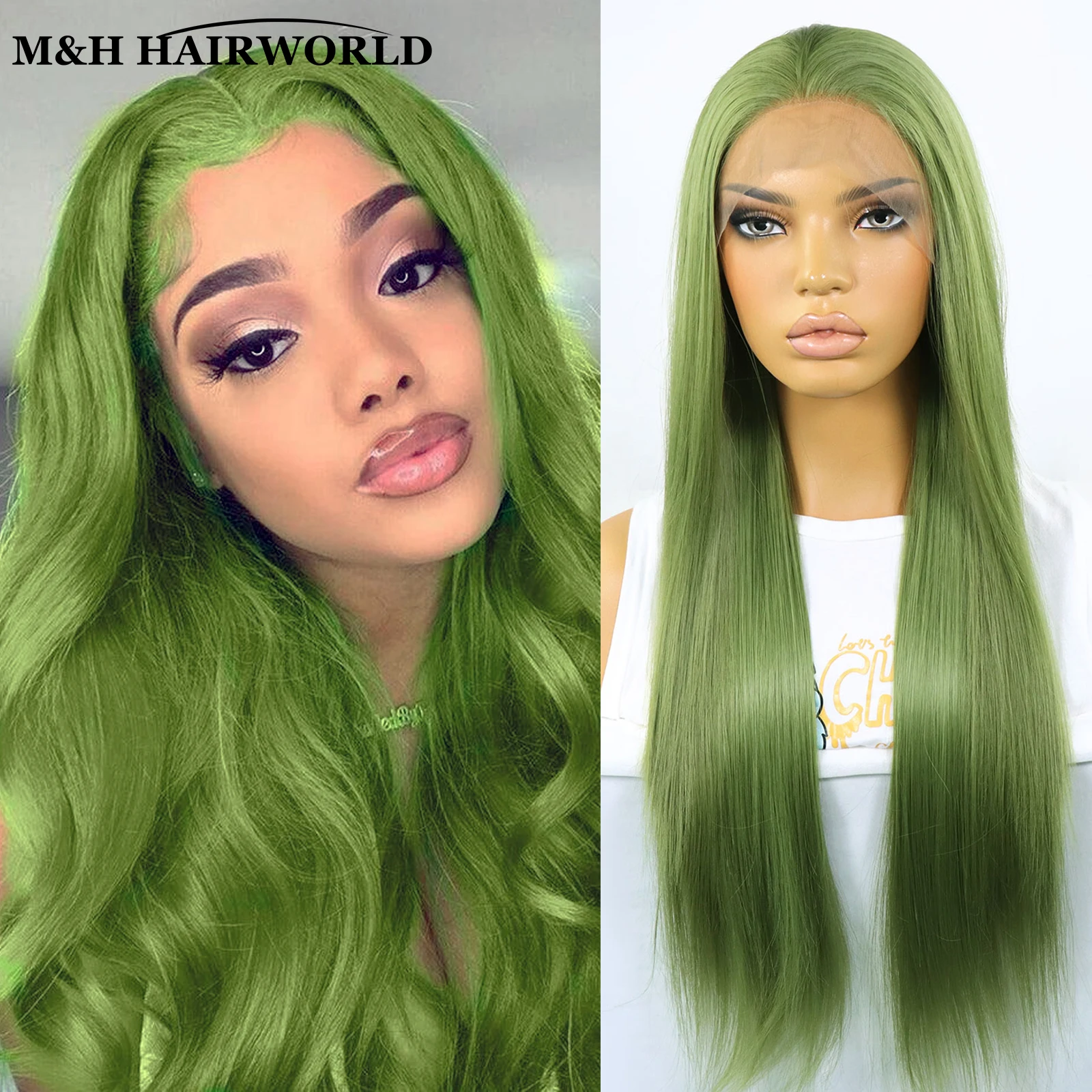 Cosplay Wigs Green Olive Wig BUPPLERKids Olive Green Wig With