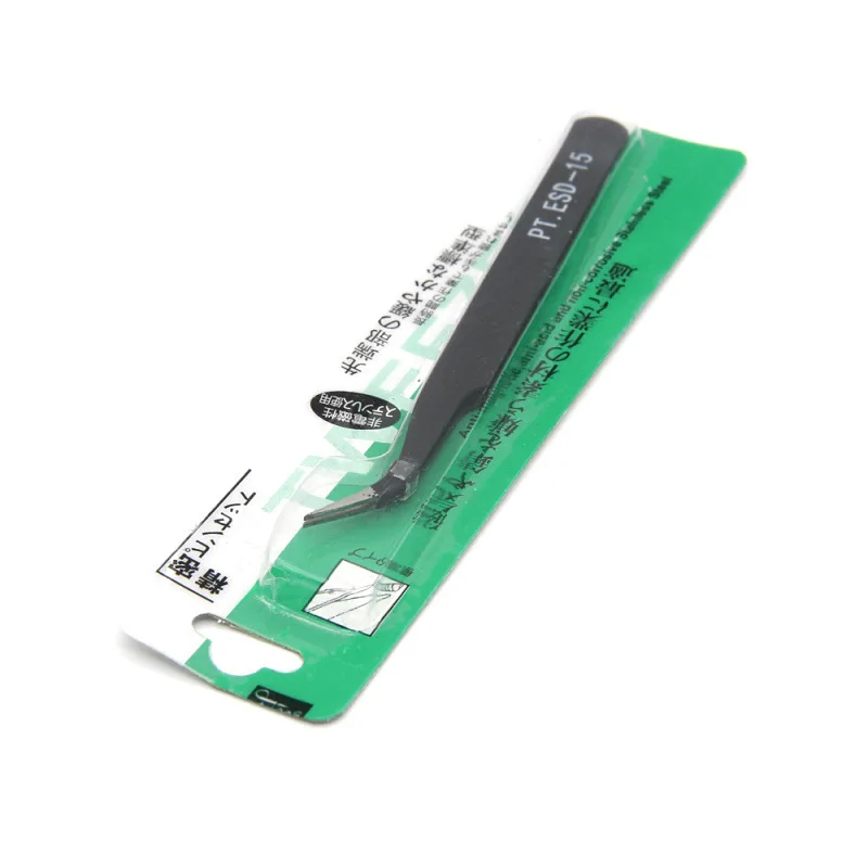 Pince de Précision Antistatique ESD Courbée/Droite pour Réparation Électronique