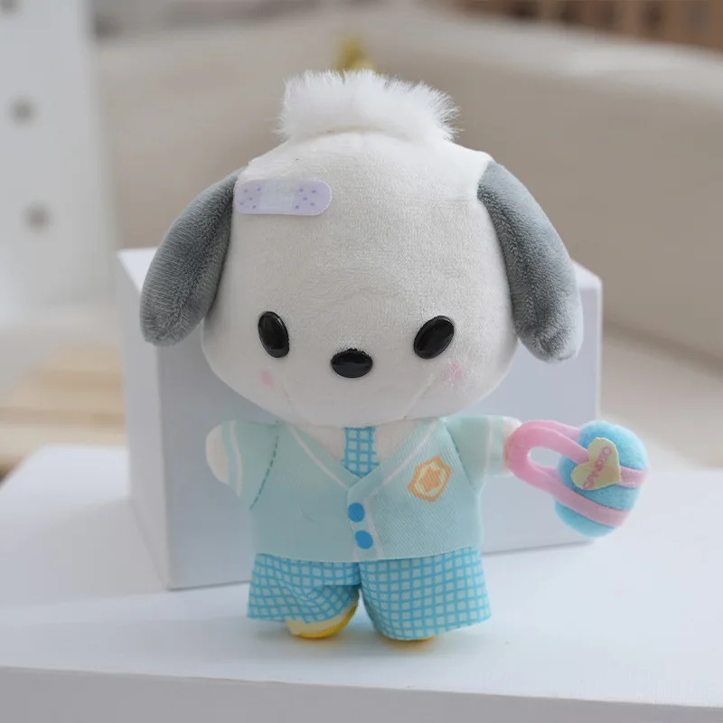 20pcs/lot 12cm Cute college uniform Kuromi Plush Toys Keyring Melody Monster dolls Pendant Key chain Gifts  for Children 4