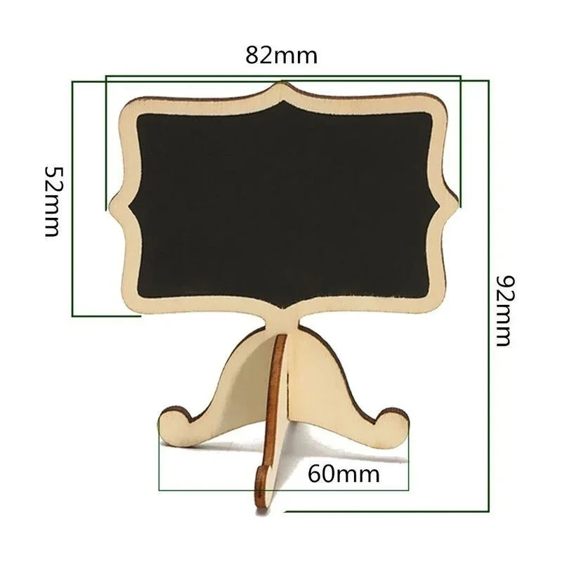 10PCS Mini Card Wooden Small Blackboard Desktop Message Decoration Single-sided Crafts School Presentation Label Table Decor Writing Board