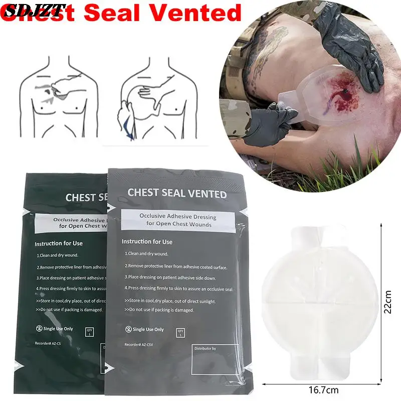 Hydrogel Chest Seal Vented Quick Wound Emergency Dressing Bandage First