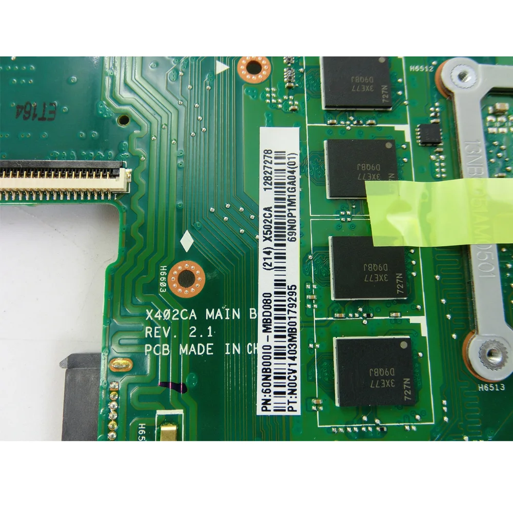 Usado X502ca Com I5-3317 Cpu 4gb De Memória Mainboard Para Asus.