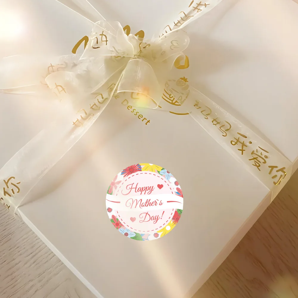 500pcs/roll 휴일 선물을위한 해피 어머니의 날 스티커 카드 장식 봉투 인감 Lablels 1inch 감사합니다 스티커 Scrapbooking