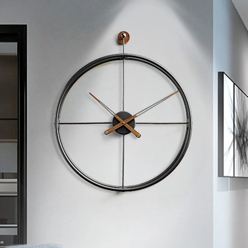 

Spain Large Luxury Wall Clock Metal Silent Watch Nordic Clocks Wall Home Decor Bathroom Modern Vintage Room Decorarion ZY50GZ