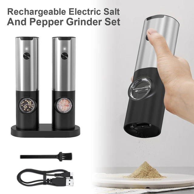 Salt Pepper Electric Rechargeable Grinders  Automatic Salt Pepper Grinder  - 1/2pcs - Aliexpress