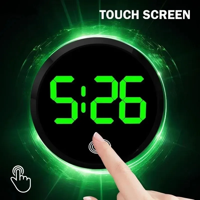 Compact LED Touch-Control Clock with Bright Display