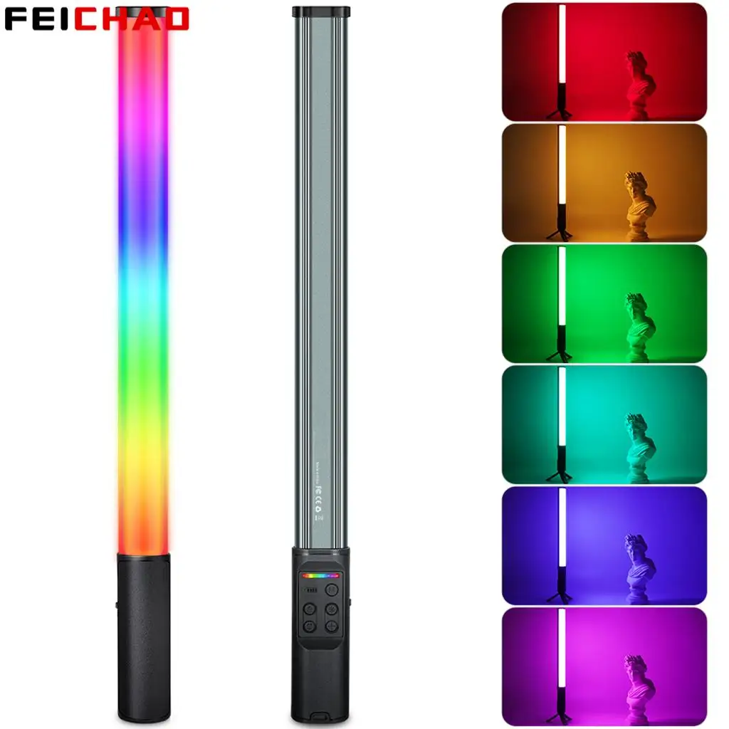 핸드헬드 RGB 라이트 튜브 LED 비디오 라이트 지팡이, 2500-9000K 밝기 조절 필 라이트, 인물 사진, 브이로그 라이브 스트리밍용, W150RGB