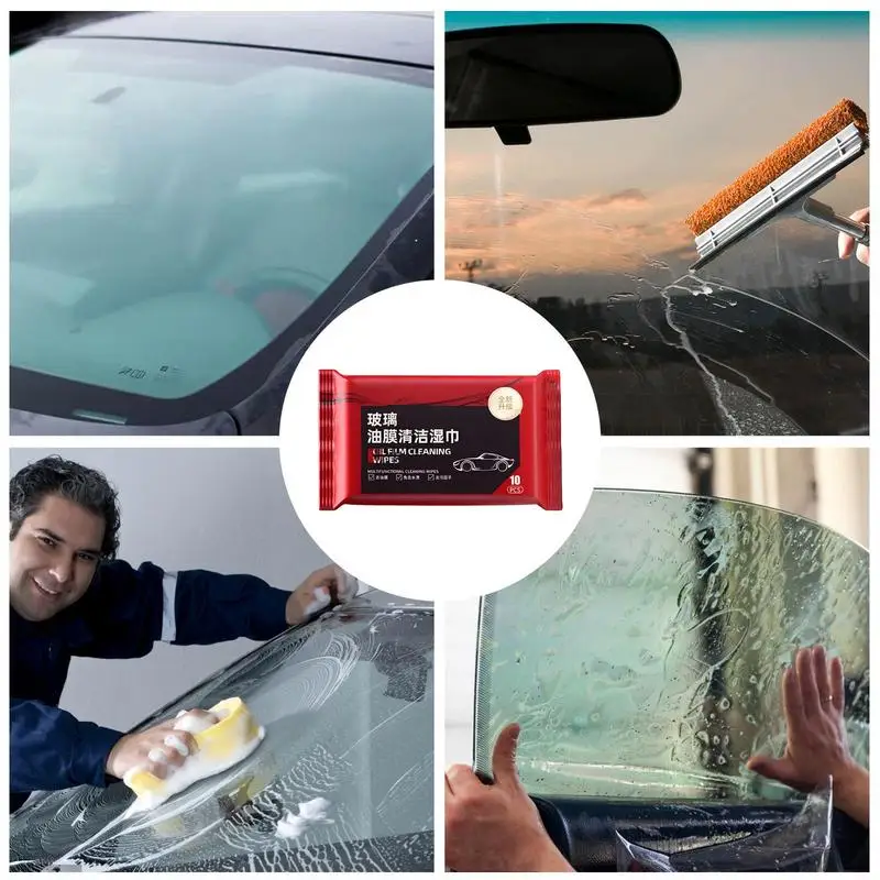 Automotive Glass Oil Film Wipes Oil Film Remover For Car Window 10PCS/Pack Car Window Glass Remover Wipes For