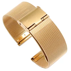 Elegant Milanese Stainless Steel Watch Band for Men and Women - Adjustable Strap for Smartwatches (GOLD)