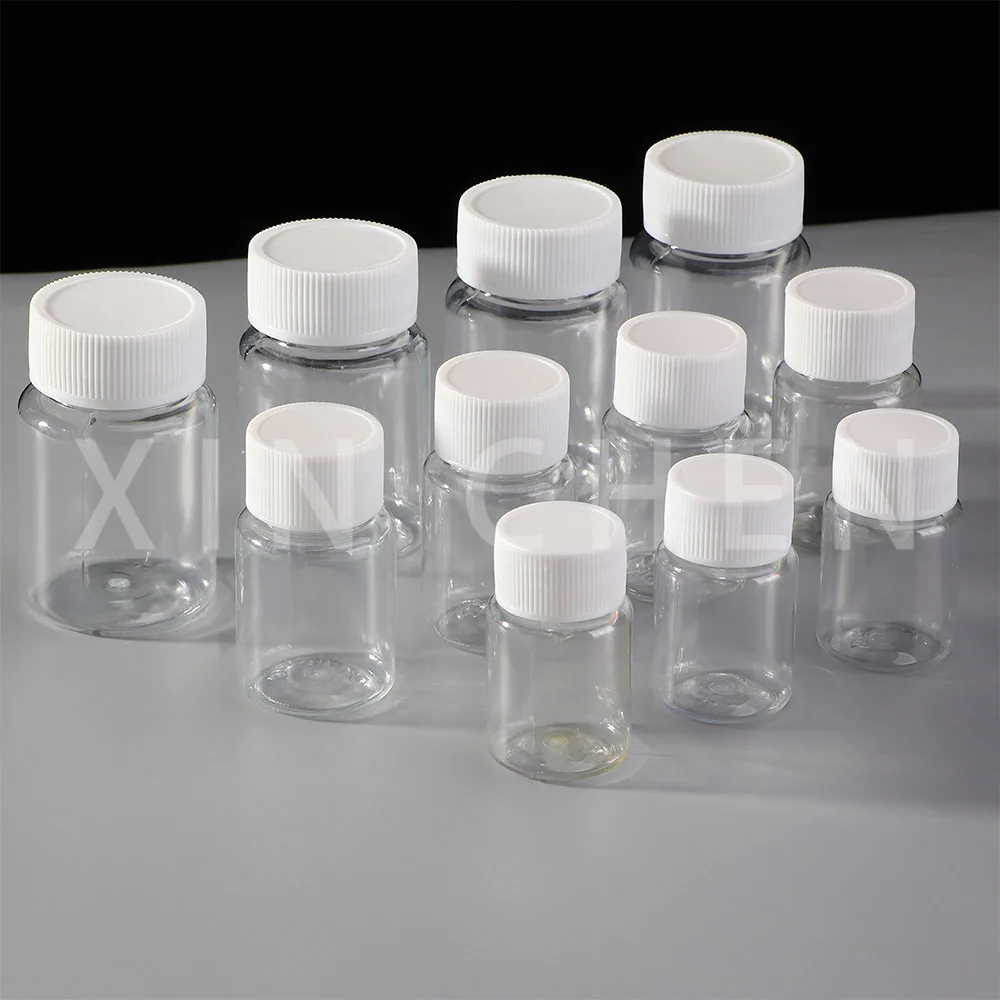 

50PCS Clear Seal Bottles Empty Solid Powder Medicine Pill Vial Container Reagent Packing Bottle Plastic PET 15ml/20ml/30ml/100ml