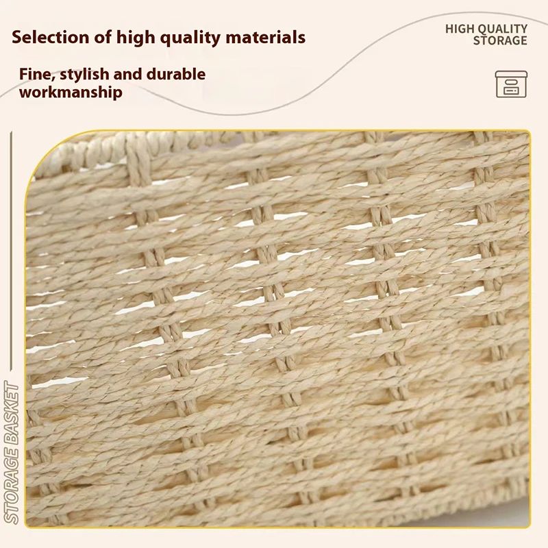 New Woven Tissue Box Imitation Rattan Woven Grass Tissue Storage Box Luxury Tissue Paper Holder Home Living RoomTable Decoration 5